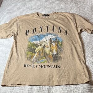 Forever 21 Montana Graphic Tan T-Shirt for men size S